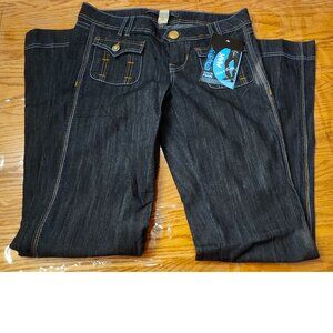 NEW Women's Tyte Jeans "MAK for all Mankind" Dark Blue Wide Bottom Stretch Sz 9